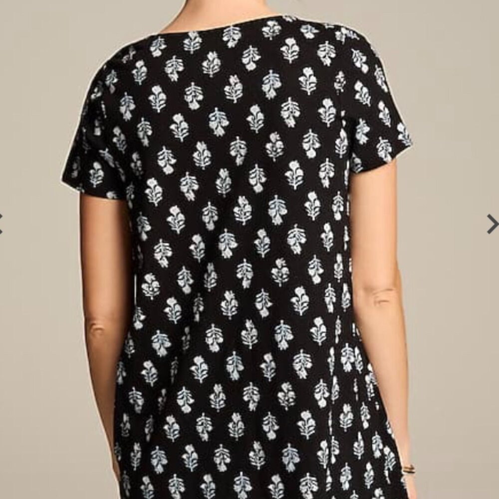J Jill Women's Black Short Sleeve Printed elliptical Tee - Picture 6 of 7